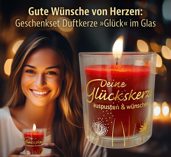 Geschenkset Duftkerze Glck Berry - Wie neu