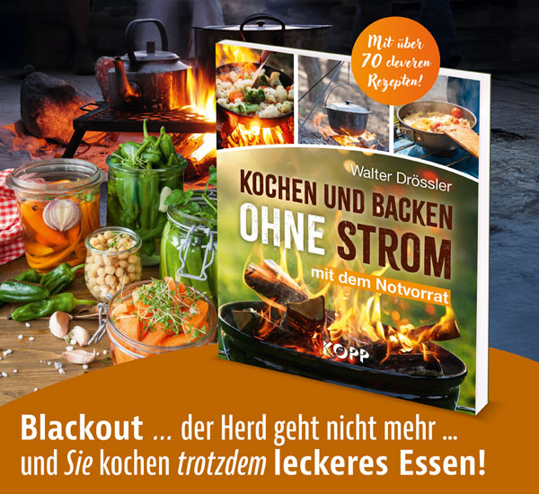 Kochen und backen ohne Strom mit dem Notvorrat