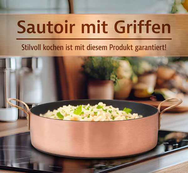 Kupfermanufaktur Weyersberg Kupfer-Sautoir mit Griffen, Designlinie Keramik